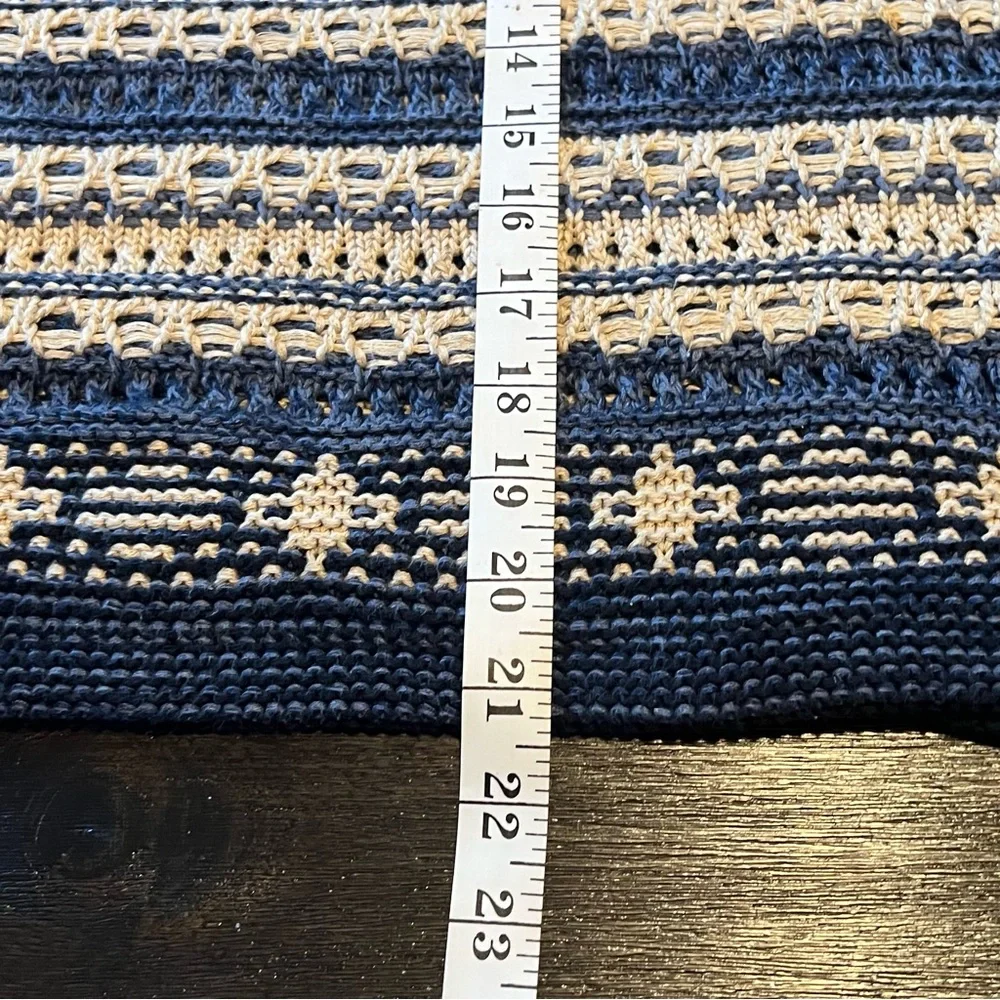 Orvis Women’s Striped Blue & Cream Sweater Sz M Eclectic Grandpa Cabincore Cozy - Picture 9 of 12